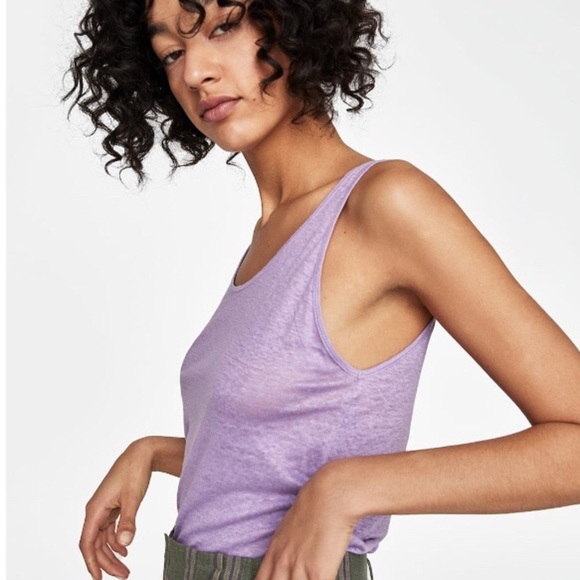 ZARA Strappy Linen Top - Picture 2 of 6